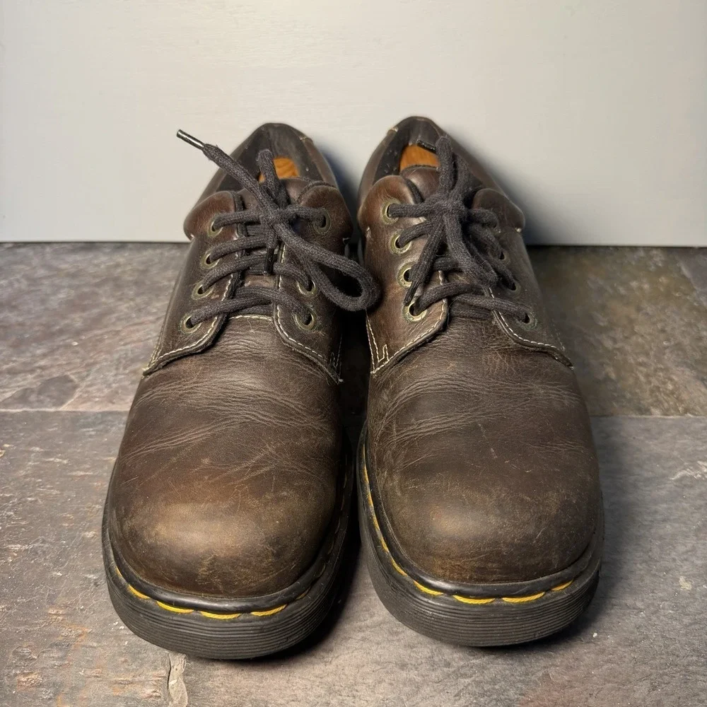 VTG 90s Dr. Martens 9369 Chunky Oxford Shoes Brown Leather Mens UK Size 10